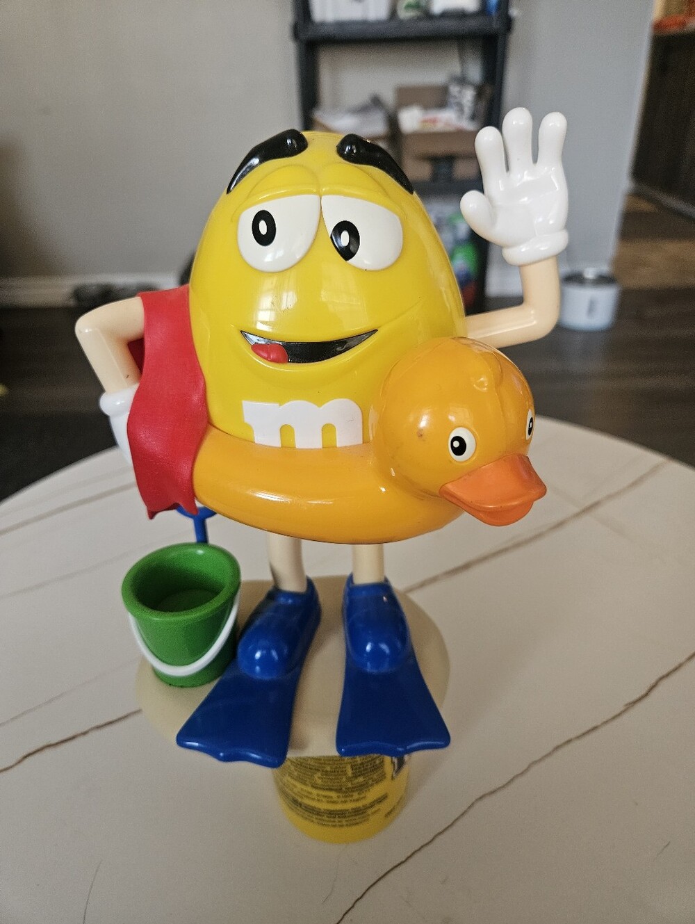 M&M'S Yellow Character with Orange Duck Float and Blue Flippers